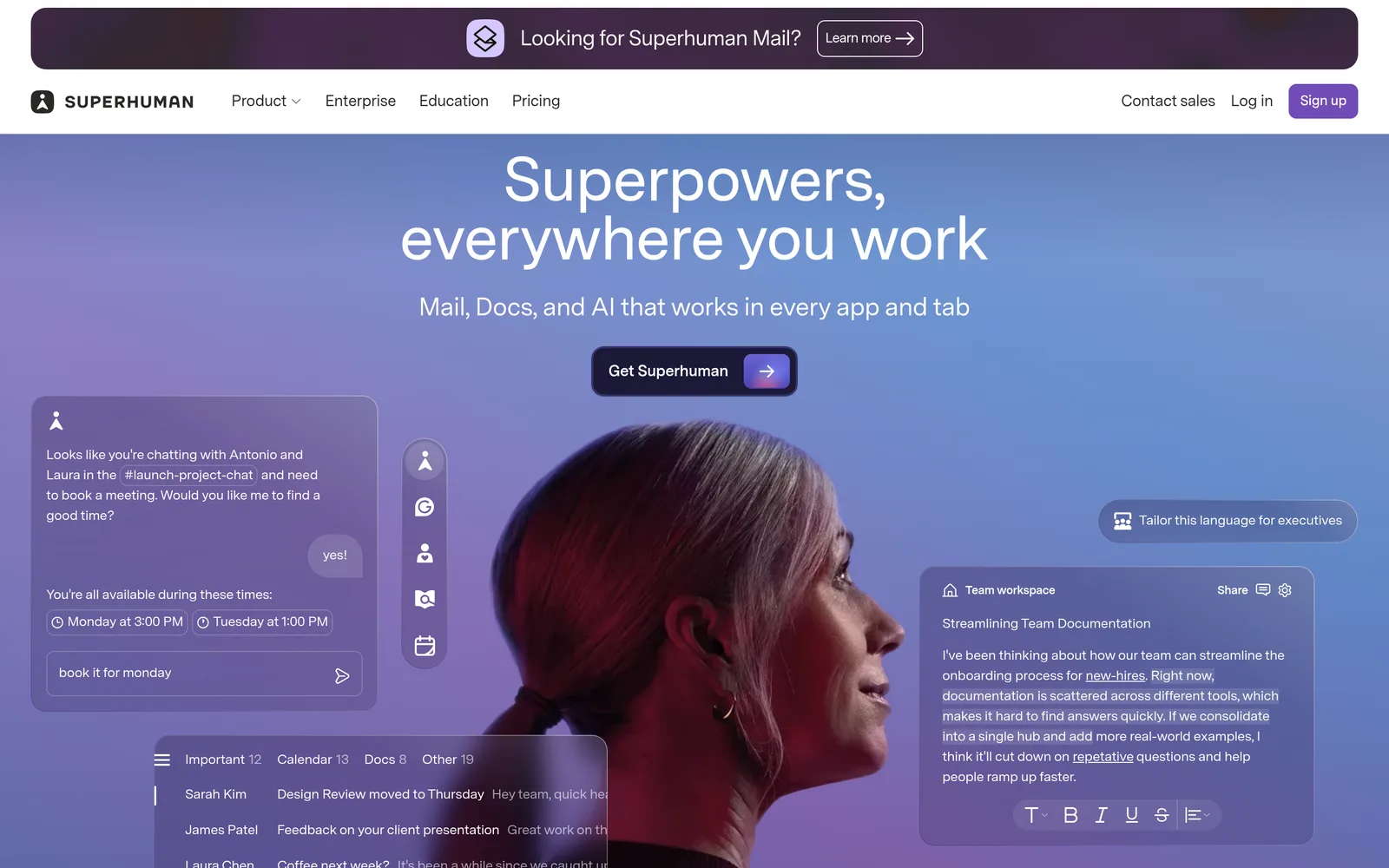 Capture d'écran de Superhuman