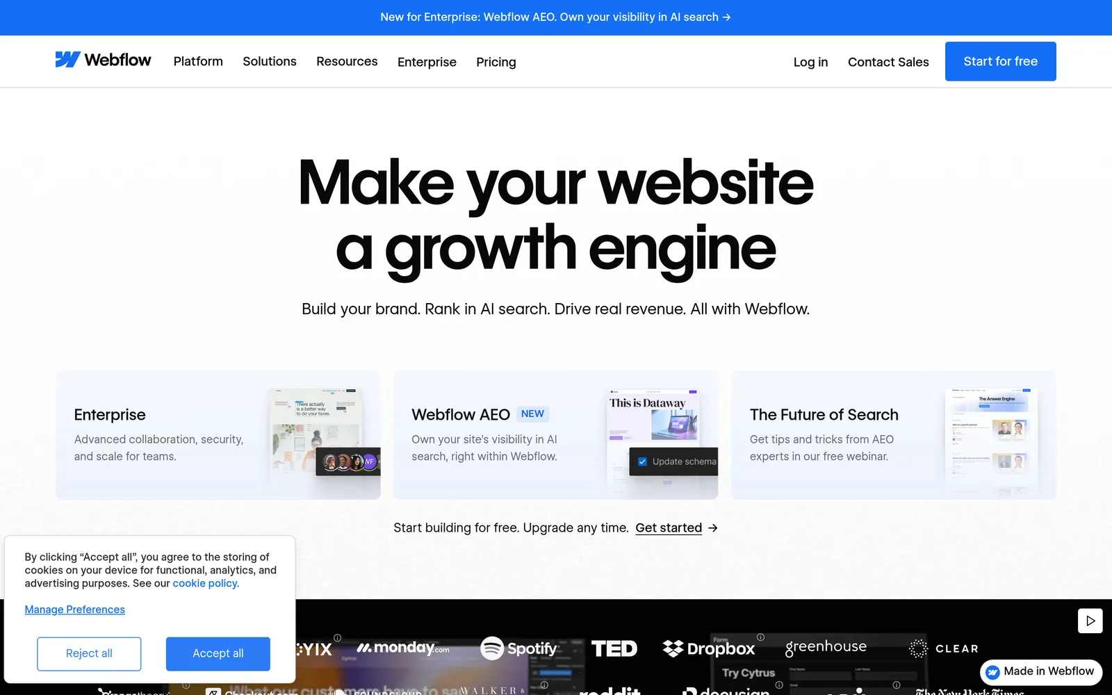 Aperçu de Webflow